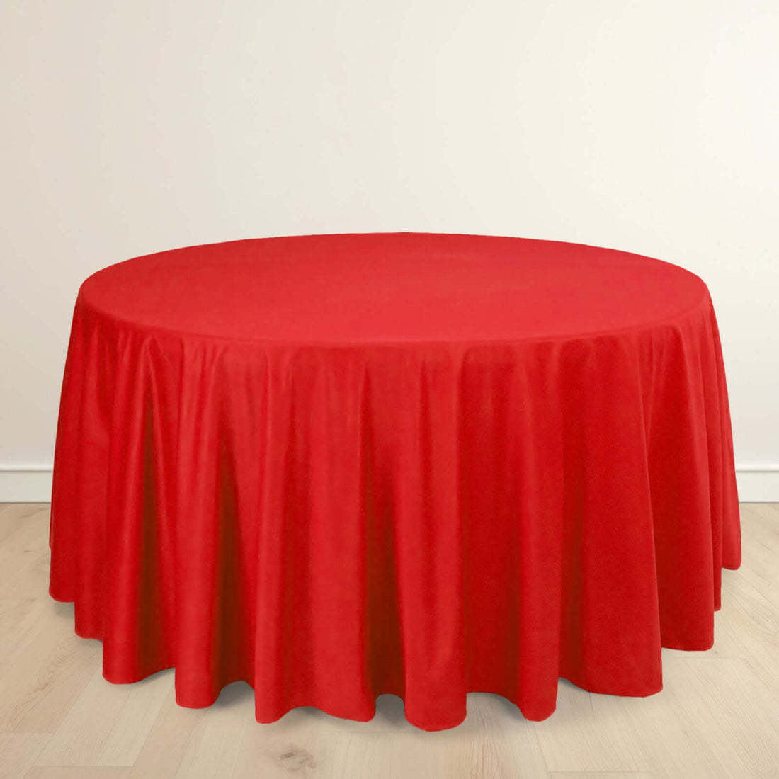 Red Premium Scuba Round Tablecloth, Wrinkle Free Polyester Seamless Tablecloth 120inch