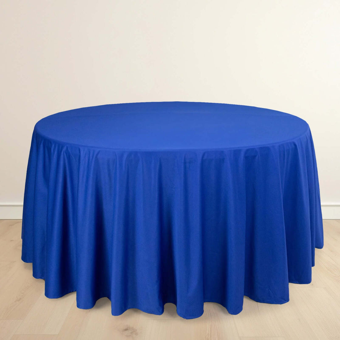Royal Blue Premium Scuba Round Tablecloth, Wrinkle Free Polyester Seamless Tablecloth 120inch