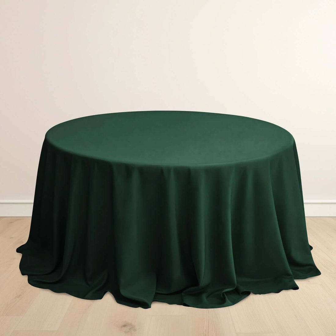Hunter Emerald Green Premium Scuba Round Tablecloth, Polyester Tablecloth 132inch