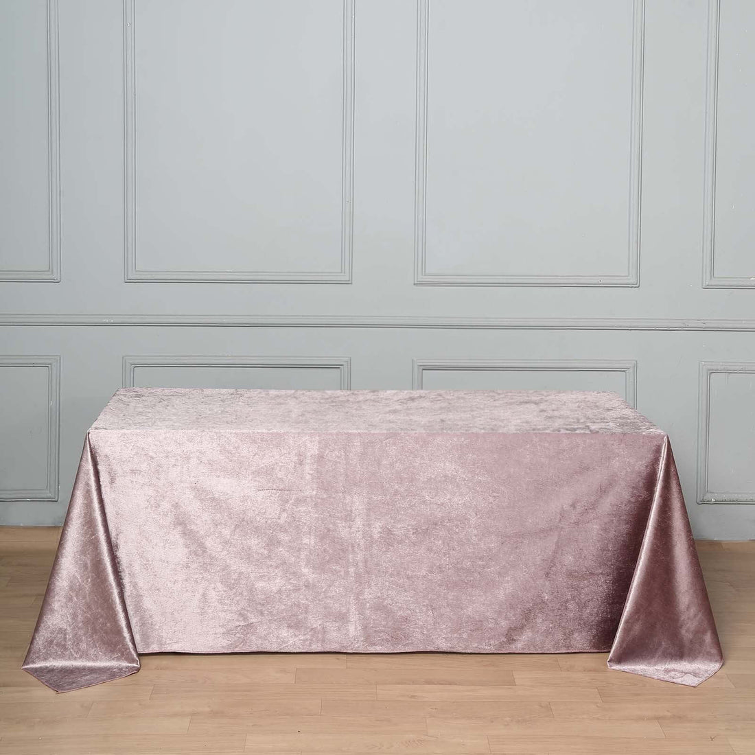 90x132inch Mauve Seamless Premium Velvet Rectangle Tablecloth, Reusable Linen