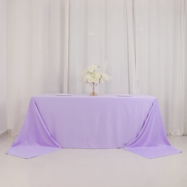 Lavender Lilac Premium Scuba Rectangular Tablecloth, Wrinkle Free Polyester Seamless Tablecloth