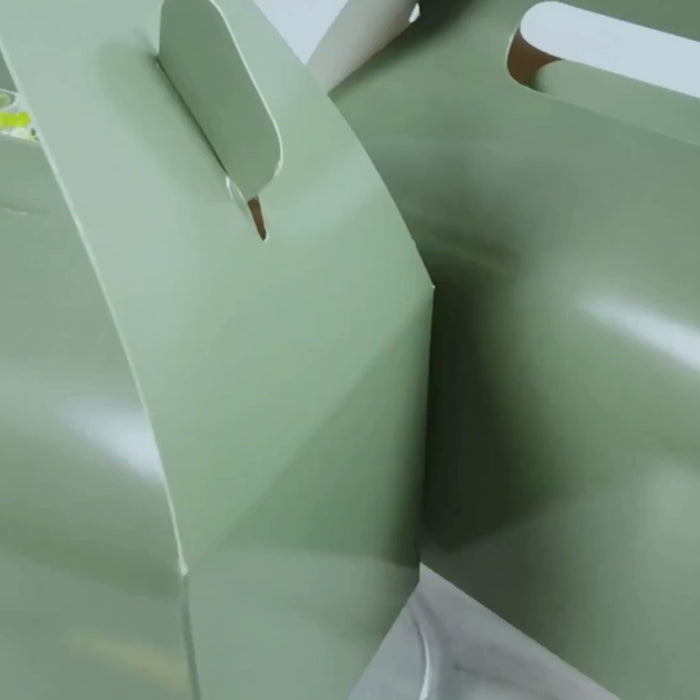 25 Pack Dusty Sage Green Party Favor Gift Tote Gable Box Bags, Candy Treat Boxes