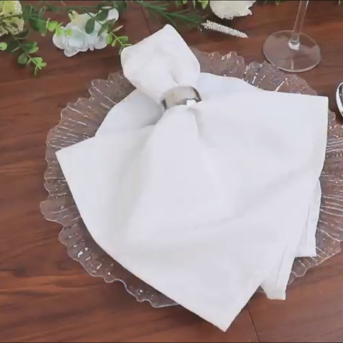 10 Pack Economy Plastic Charger Plates 13inch Clear Reef Rim Design Chargers for Weddings & Parties