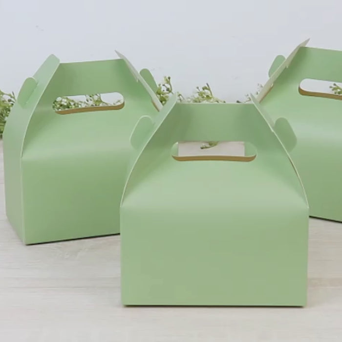 25 Pack Party Favor Gift Tote Gable Boxes, Matte Sage Green Candy Treat Boxes - 6inch