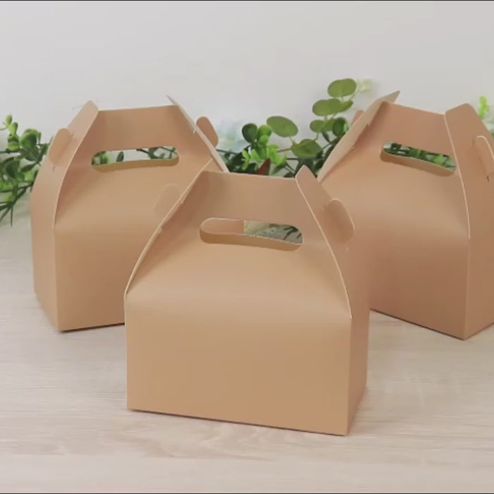 25 Pack Party Favor Gift Tote Gable Boxes, Matte Nude Candy Treat Boxes