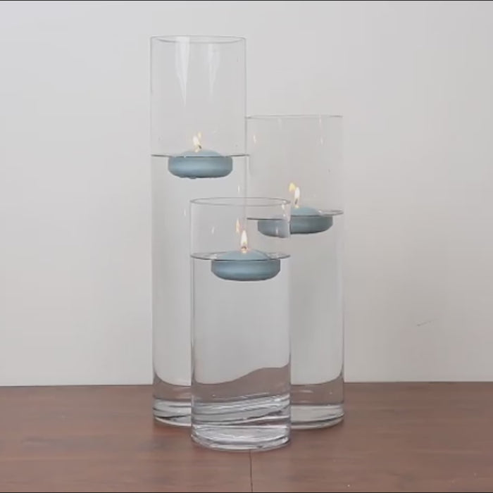 12 Pack Silver Floating Candles, 3inch Unscented Dripless Wax Discs for Centerpieces