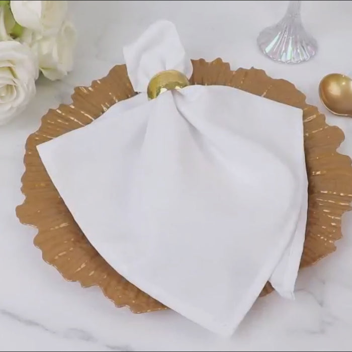 10 Pack Economy Plastic Charger Plates – 13inch Gold Reef Rim Design Chargers Weddings & Parties