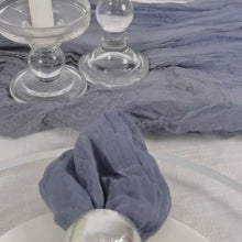 5 Pack Dusty Blue Gauze Cheesecloth Boho Dinner Napkins 24"x19"