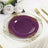 10-Pack Plastic Round Dinner Plates 10inch Purple with Gold Leaf Embossed Rim Vintage Baroque Style
