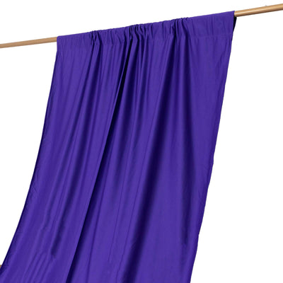 Purple Scuba Polyester Backdrop Drape Curtain, Durable Flame Resistant Event Divider Panel Wrinkle Free With Rod Pockets - 5ftx14ft