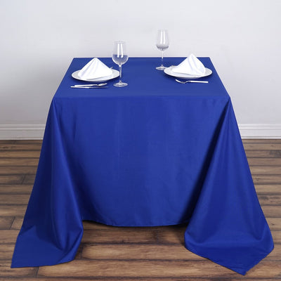 Polyester Square Tablecloth 90"x90" Royal Blue - Wrinkle-Resistant & Durable Table Cover