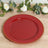 10-Pack Economy Plastic Charger Plates 13" Round Red with Gold Beaded Rim - Stylish Dinner Party
