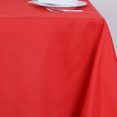 Polyester Square Tablecloth 90"x90" Red - Wrinkle-Resistant & Durable Table Cover