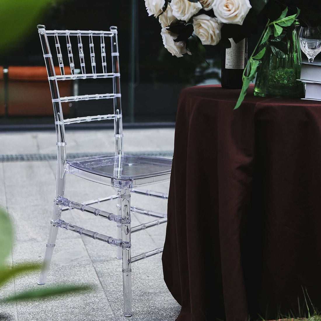 4 Pack Clear Resin Transparent Chiavari Chair, Armless Stackable Event Chair