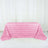90x132inch Pink Grandiose 3D Rosette Satin Rectangle Tablecloth