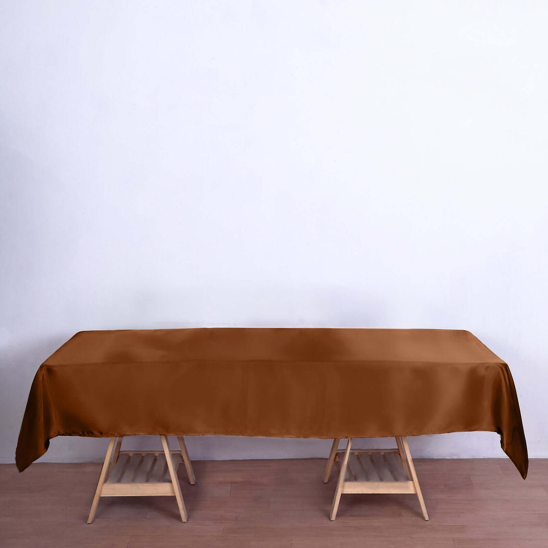 60x102inch Cinnamon Brown Seamless Smooth Satin Rectangular Tablecloth