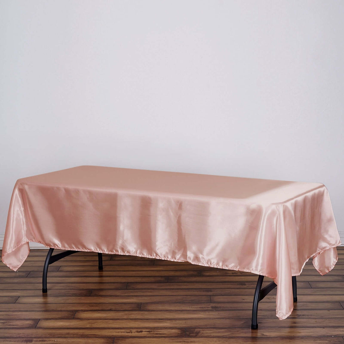 Dusty Rose Satin Rectangular Tablecloth 60 Inch x 102 Inch