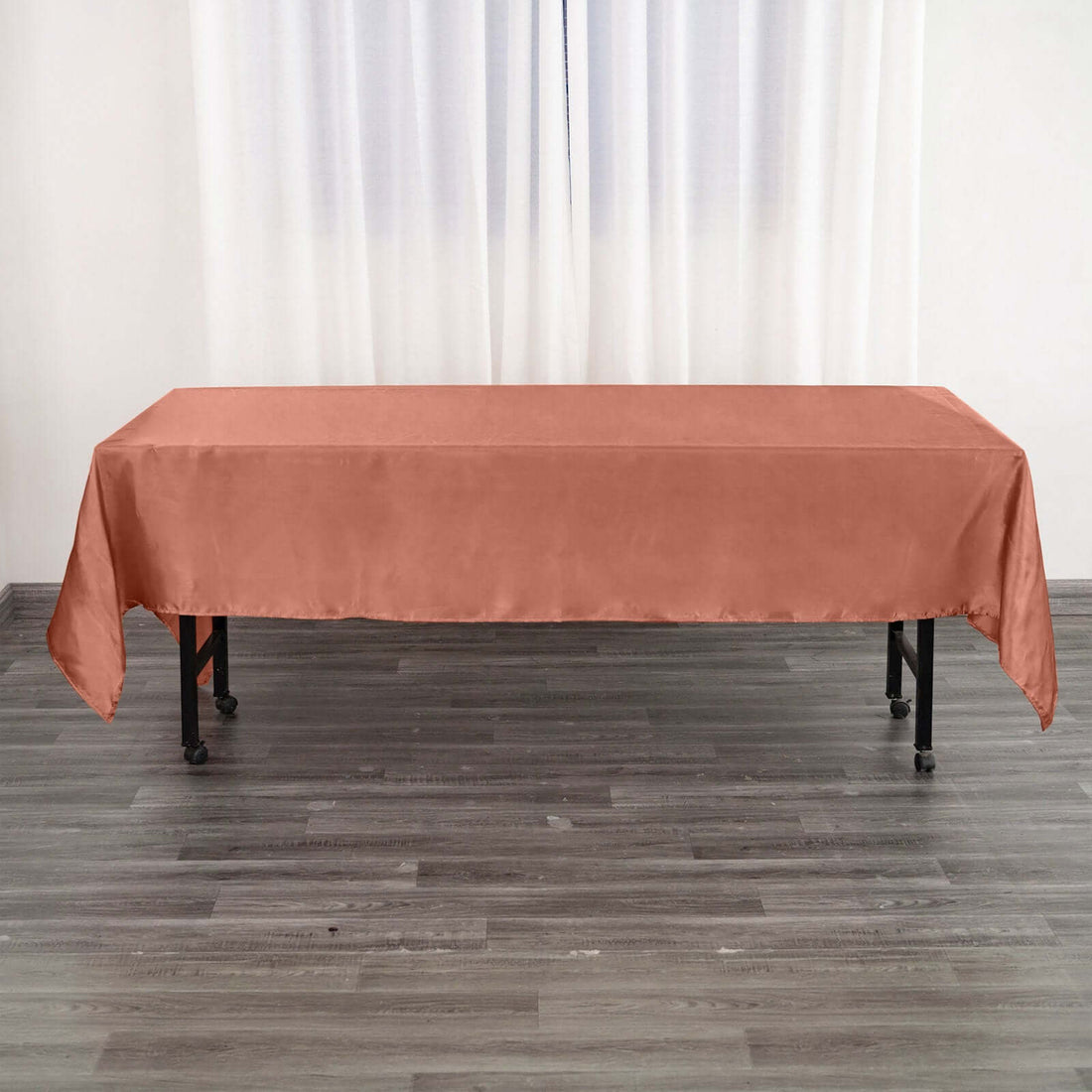 Terracotta (Rust) Seamless Smooth Satin Rectangular Tablecloth - 60x102inch