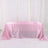 90 Inch x 132 Inch Pink Satin Seamless Rectangular Tablecloth