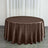 Round Chocolate Satin Tablecloth 120 Inch   