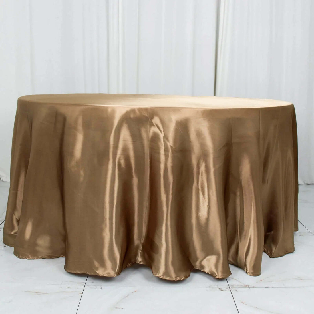 120inch Taupe Smooth Satin Round Tablecloth