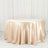 132 Inch Beige Round Tablecloth Satin Seamless