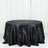 Satin Tablecloth Round Black 132 Inch No Seams