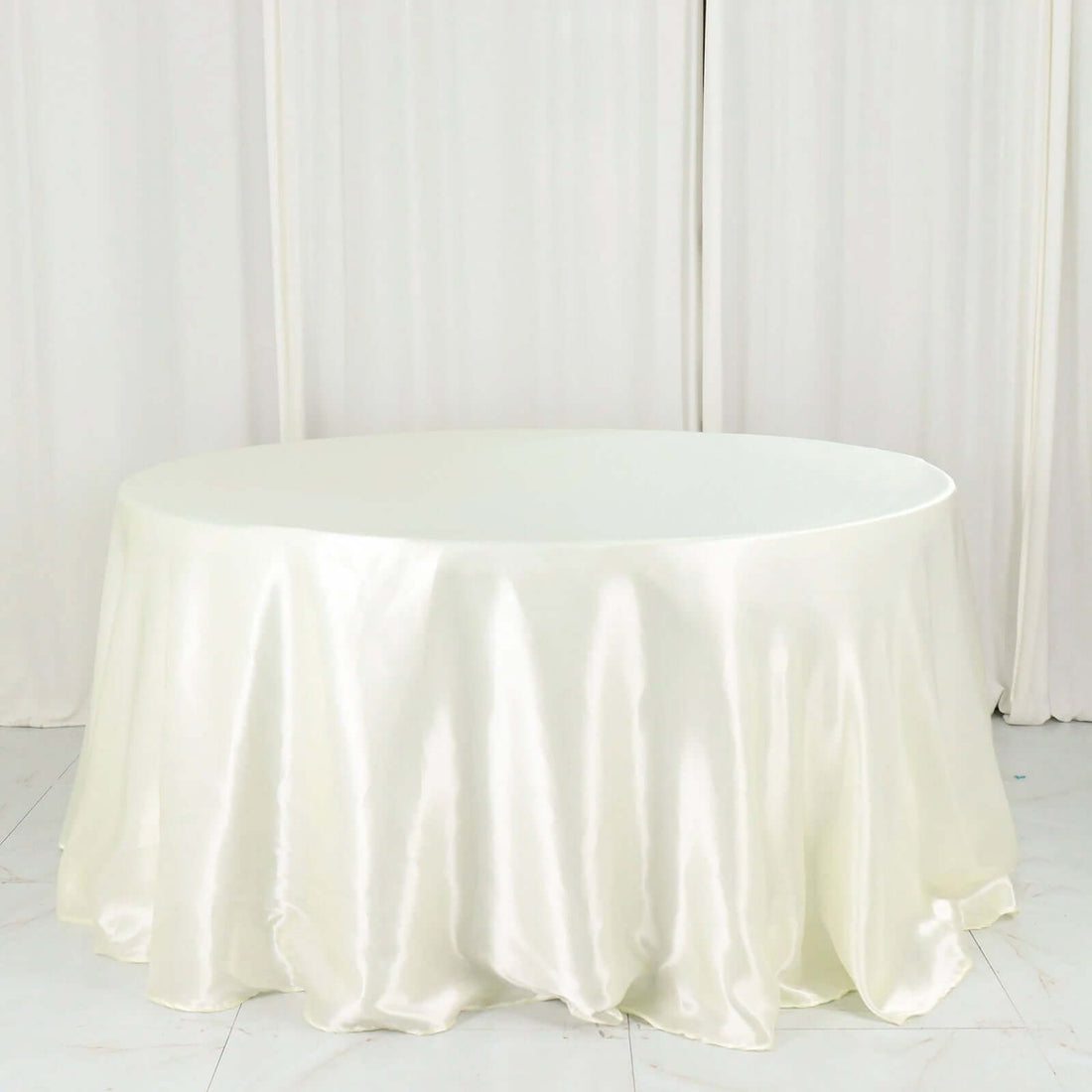 132 Inch Ivory Tablecloth Satin 
