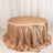 Nude Seamless Satin Round Tablecloth 132inch for 6 Foot Table With Floor-Length Drop