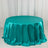 Turquoise Seamless Satin Round Tablecloth 132inch for 6 Foot Table With Floor-Length Drop