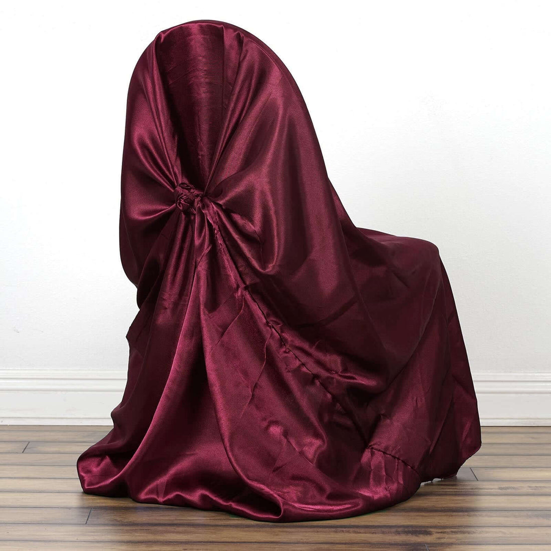 Satin Burgundy Universal Chair Cover