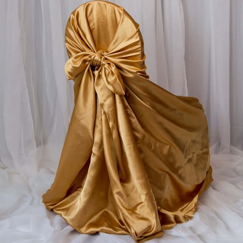 Gold Universal Satin Chair Cover