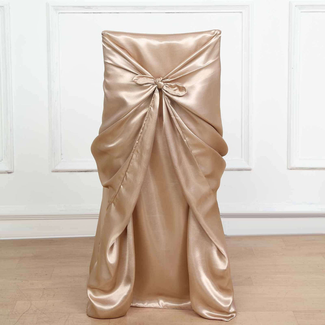 Nude Universal Satin Chair Cover
