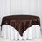 72 Inch x 72 Inch Chocolate Satin Square Tablecloth Overlay