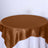 72x72inch Cinnamon Brown Satin Square Table Overlay, Elegant Table Topper