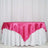 72 Inch x 72 Inch Fuchsia Seamless Satin Square Tablecloth Overlay
