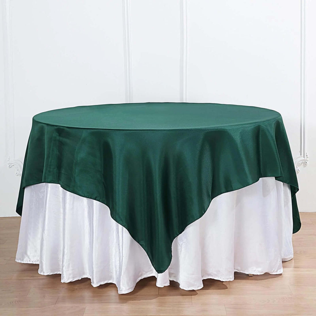 Satin Square 72 Inch x 72 Inch Hunter Emerald Green Table Overlay