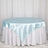 Light Blue Satin Square Tablecloth Overlay 72 Inch x 72 Inch