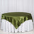 72 Inch x 72 Inch Olive Green Satin Square Tablecloth Overlay