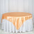 72 Inch x 72 Inch Peach Satin Square Tablecloth Overlay