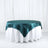 72x72 Inch Peacock Teal Satin Square Table Overlay