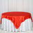 72 Inch x 72 Inch Red Satin Square Tablecloth Overlay