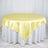 72 Inch x 72 Inch Yellow Satin Square Tablecloth Overlay