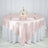 Table Overlay 90 Inch x 90 Inch In Blush Rose Gold Satin Square 