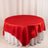 Satin Table Overlay 90"x90" Red - Smooth Finish Table Topper