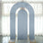 Set of 2 Dusty Blue Spandex Fitted Wedding Arch Covers for Round Top and Double Arch