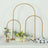 Set of 3 Gold Metal Wedding Cake Chiara Arch Table Centerpieces with Rounded Top