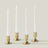 Set of 4 Vintage Gold Metal Taper Candle Holders with Sturdy Round Base