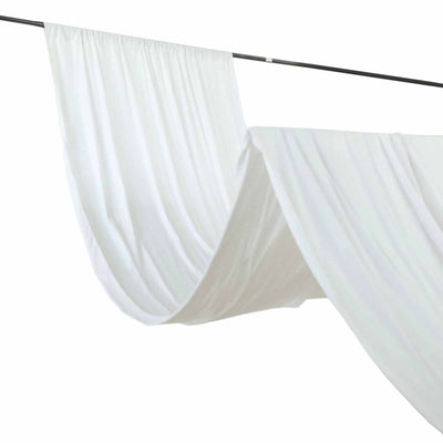 White Scuba Polyester Ceiling/Curtain Draping Fabric, Commercial Grade Fire Retardant Wrinkle Free Backdrop Panel With Rod Pocket - 5ftx20ft