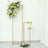 Rectangular Slim Metal Floral Display Frame in Gold 6.5 Feet